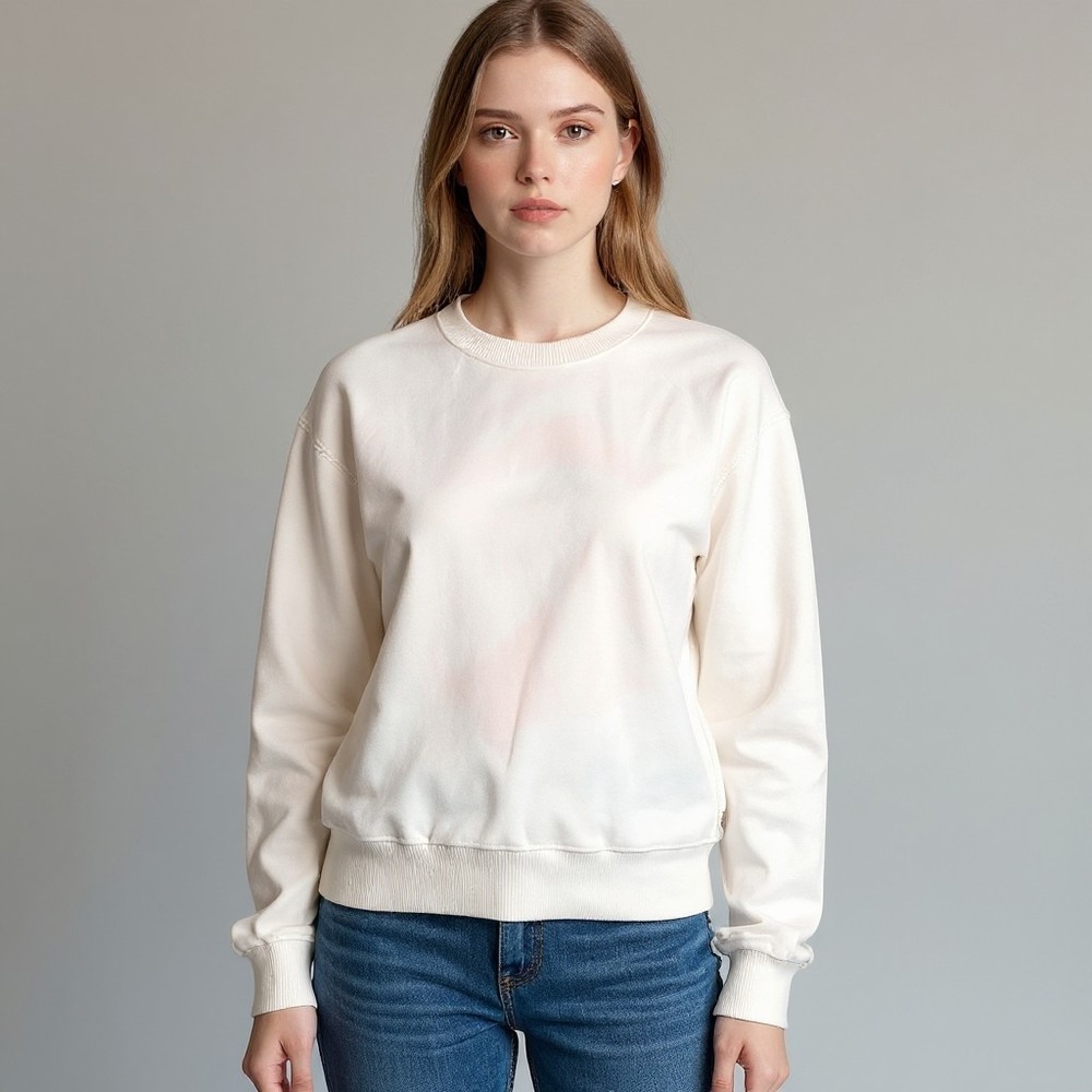 American Eagle‎ XS Cream Ahh-Mazingly Soft Fleece Crewneck Sweatshirt Pullover